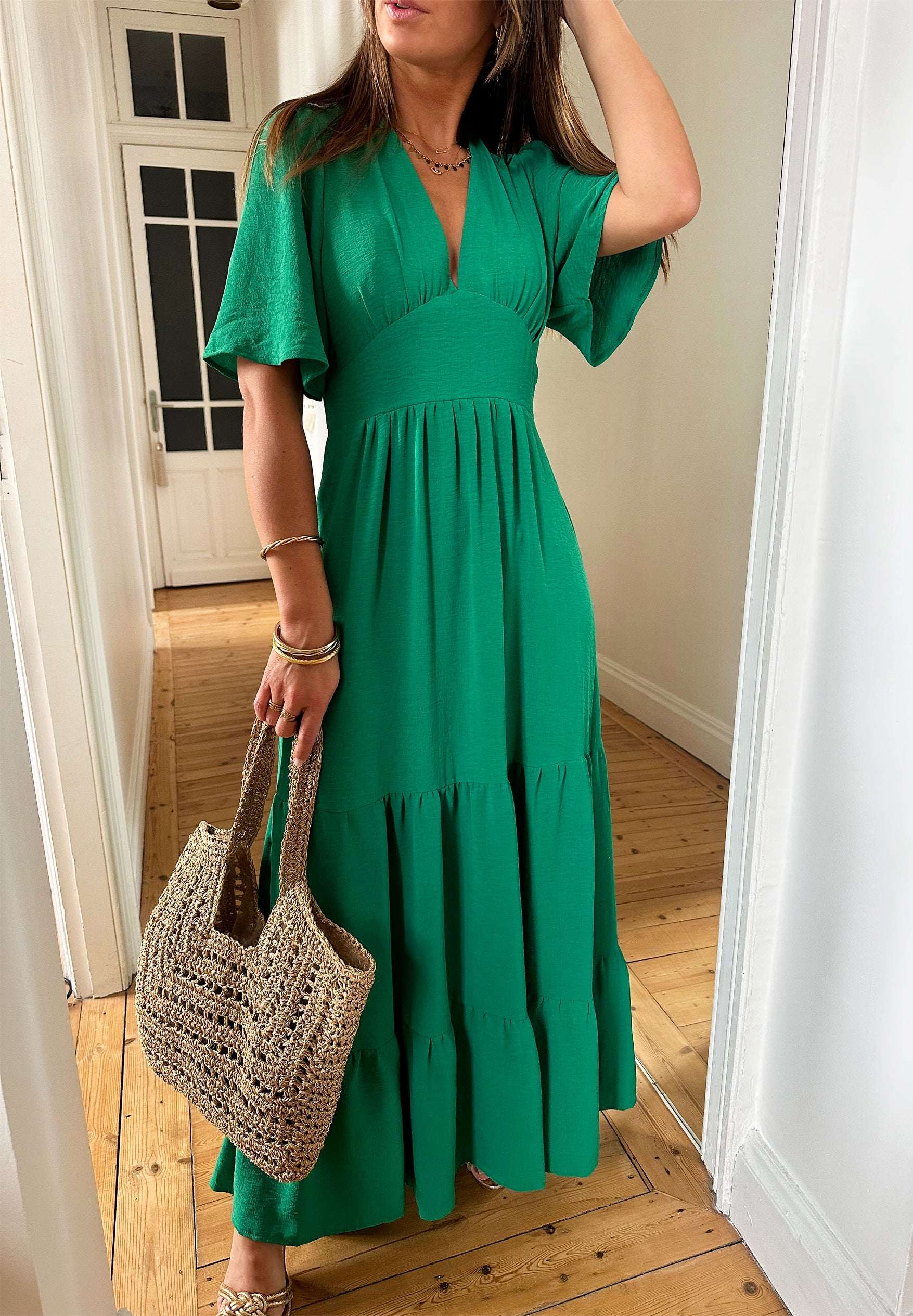Robe Flora Vert